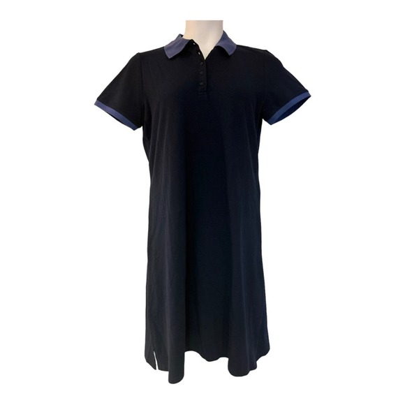 Gifted!  Monroe & Main Polo Dress Collared Navy Casual Short Sleeve Knee Length - Picture 2 of 15